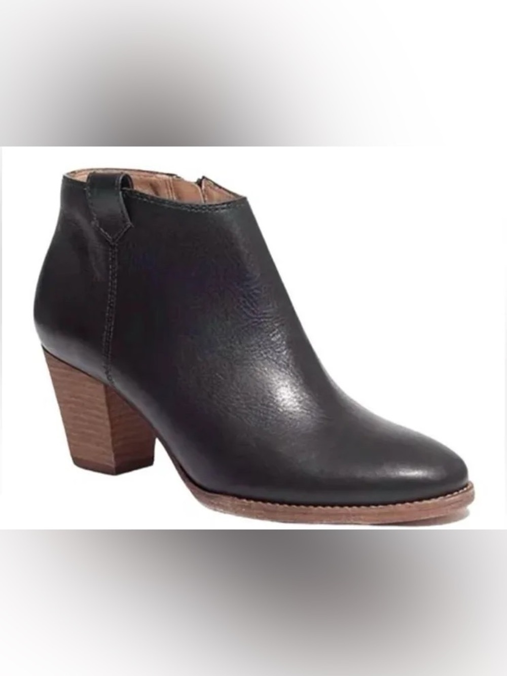 *MADEWELL* Black x Tan Leather Block Heel Ankle Billie Boots Size 8